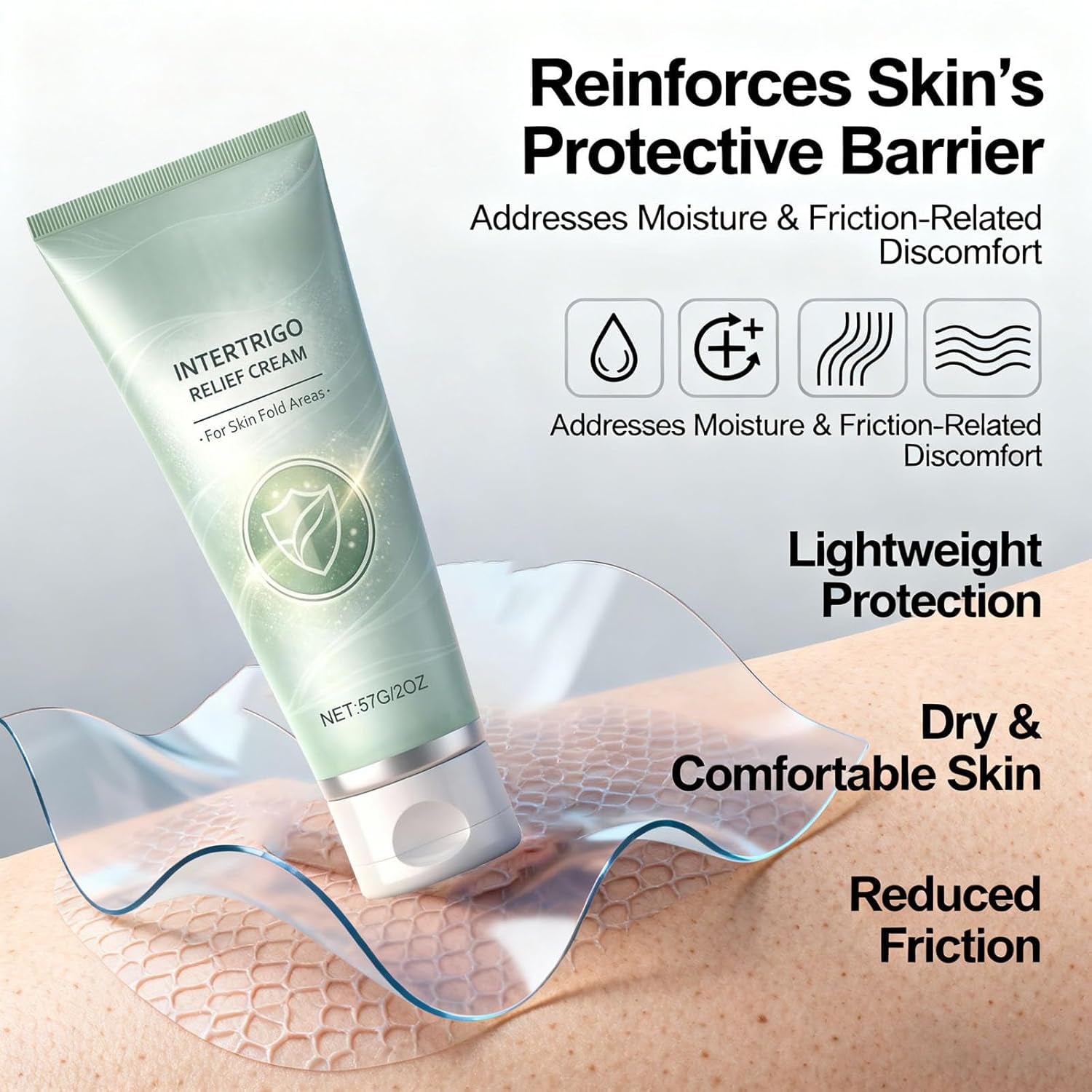 Soothe & Dry Skin-Fold Cream (2-Pack) – Zinc Oxide & Undecylenic Acid, Chafing & Moisture Control